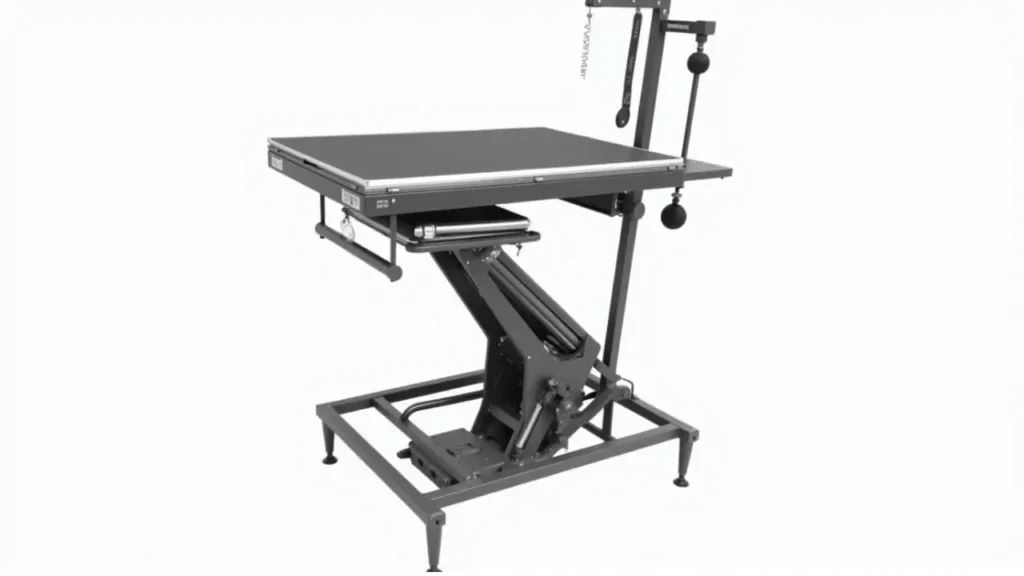 Dog grooming tables featuring electric, hydraulic, and portable options for professional and home use.